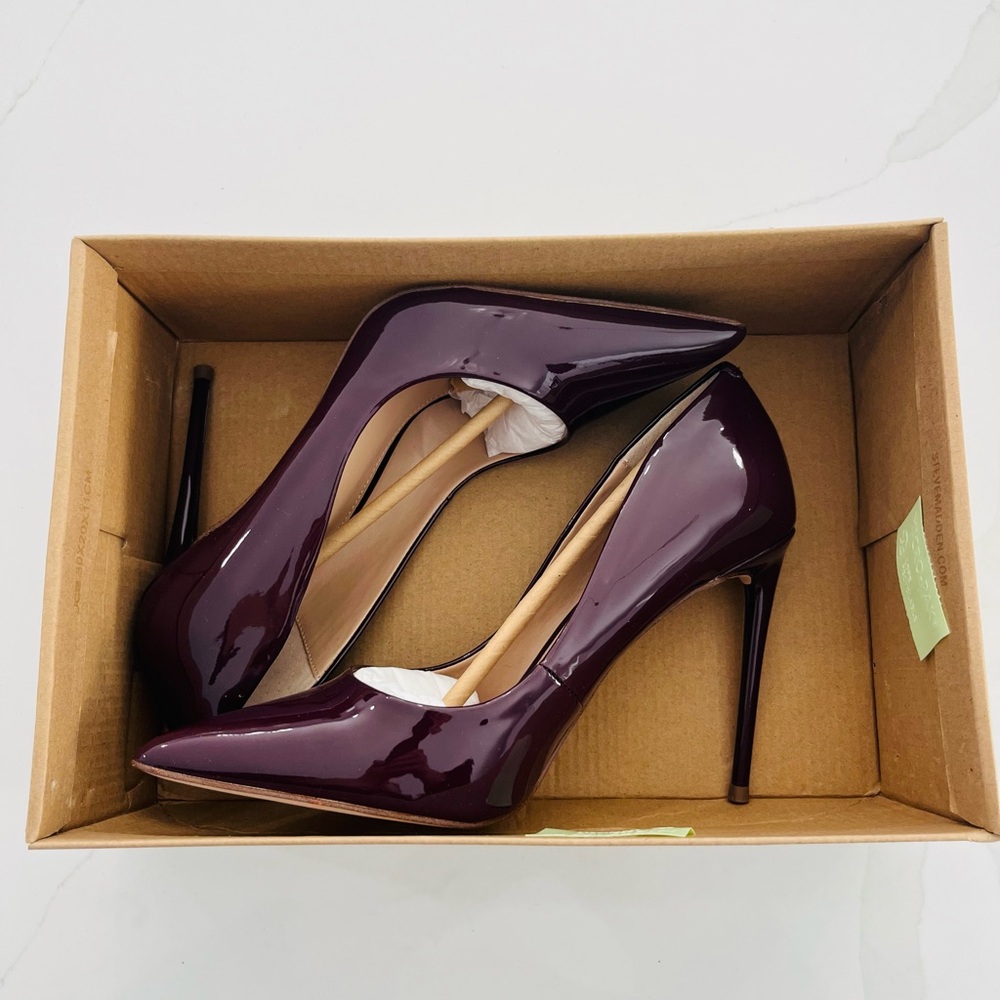Steve Madden Glossy Maroon Heels